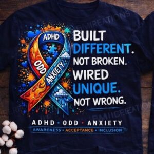 Built Different — ADHD · ODD · Anxiety Awareness Tee