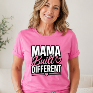 Mama Built Different T-Shirt | Strong Mom Pink Tee