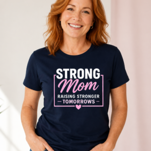 Strong Mom Raising Stronger Tomorrows T-Shirt | Inspirational Mom Tee