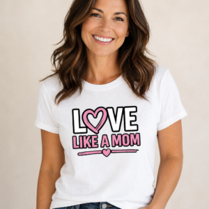 Love Like A Mom T-Shirt | Mother's Day Pink Heart Tee