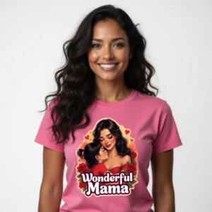 Wonderful Mama T-Shirt | Mom & Daughter Roses Mother's Day Tee